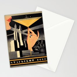 1930's Waldorf Astoria Hotel NYC The Starlight Roof, Champagne Wine Card Vintage Poster Stationery Card