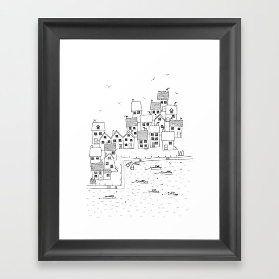 Harbour sketch Framed Art Print