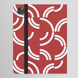 White curves on red background iPad Folio Case