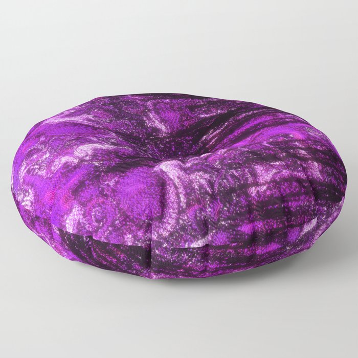Purple Glitch Distortion Floor Pillow