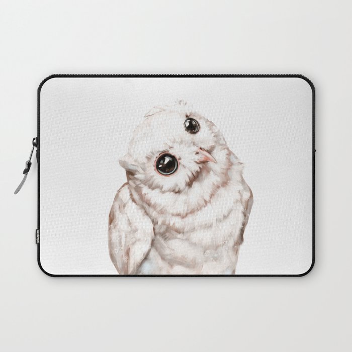 Baby Snowy Owl Laptop Sleeve