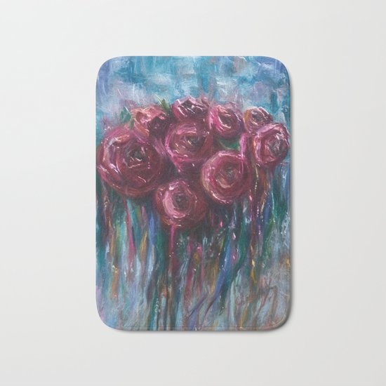 Abstract Roses Bath Mat