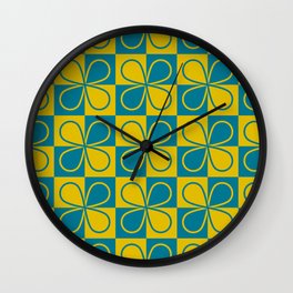 Bearberry Checkerboard (Blue) Wall Clock