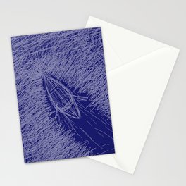 Boat on a river Stationery Card