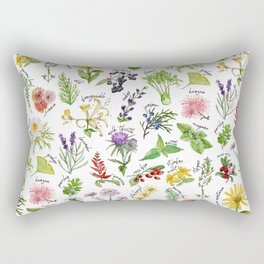Plants & Herbs Alphabet Rectangular Pillow
