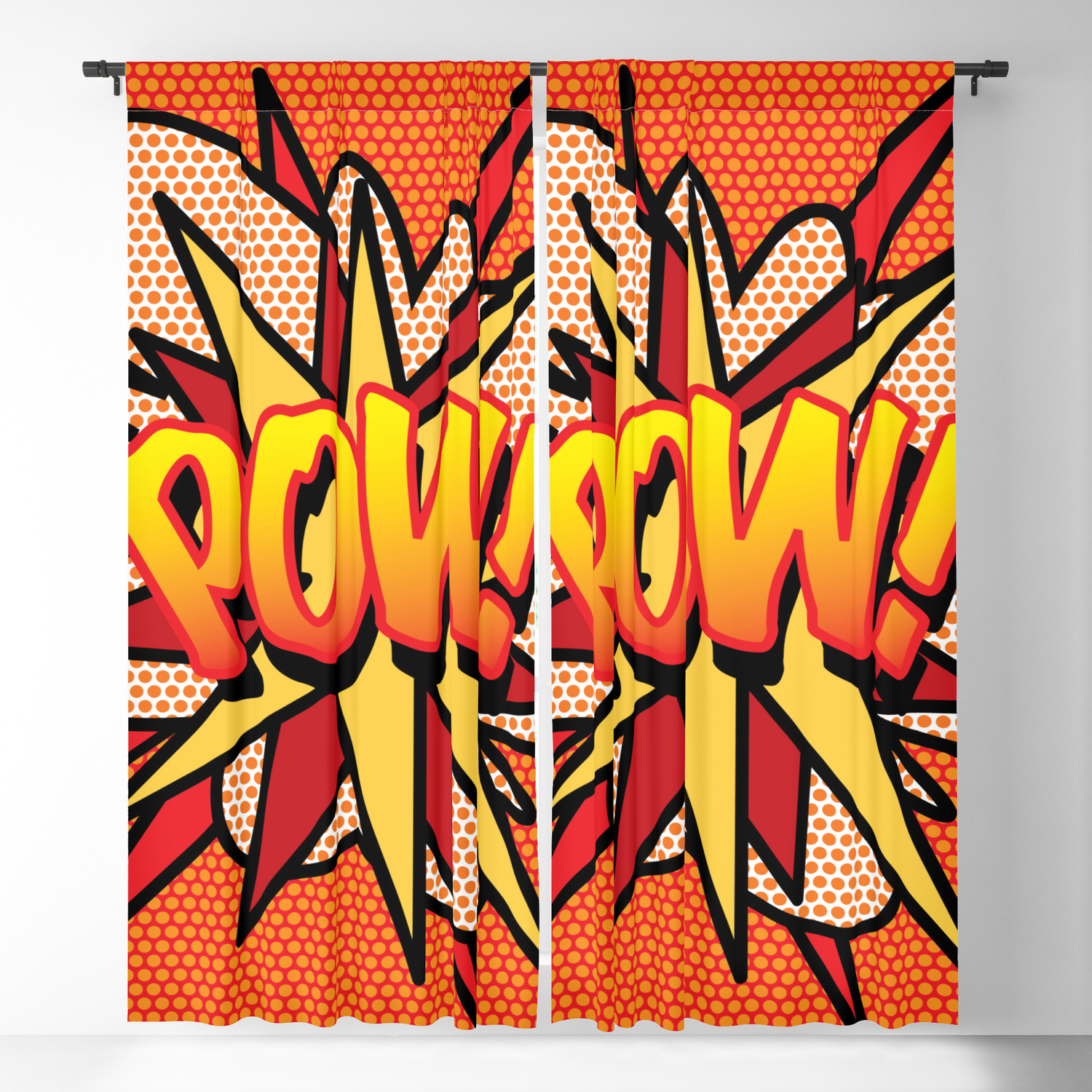 Pow Comic Book Pop Art Cool Superhero Graphic Blackout Curtain By Theimagezone Society6