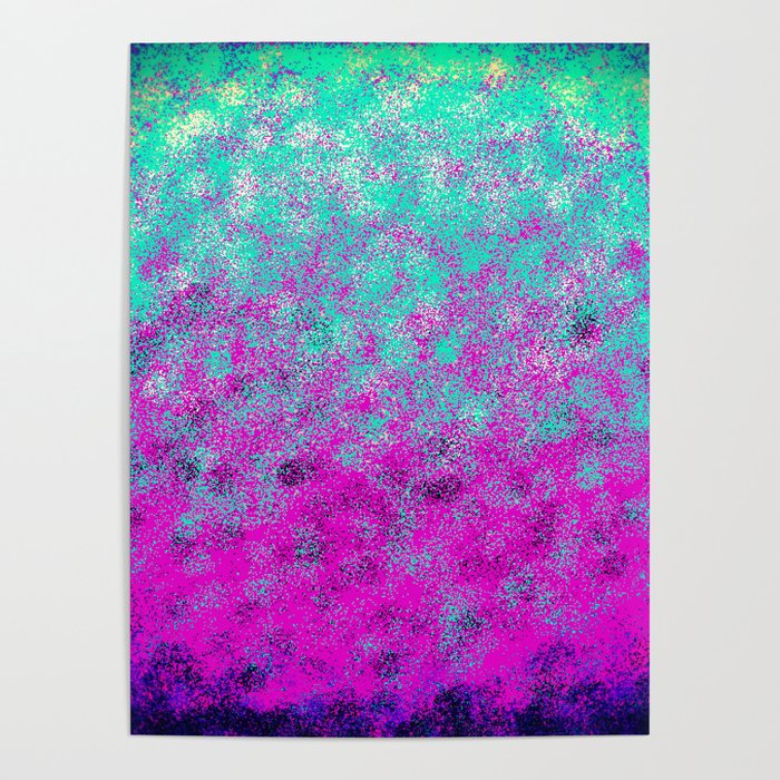 Fuchsia Mint Totally Awesome Spary Paint Poster