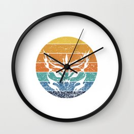 Vintage Sunset Owl Wall Clock