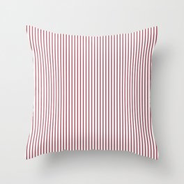 Red ticking stripes Throw Pillow