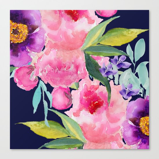 Floral blue Canvas Print