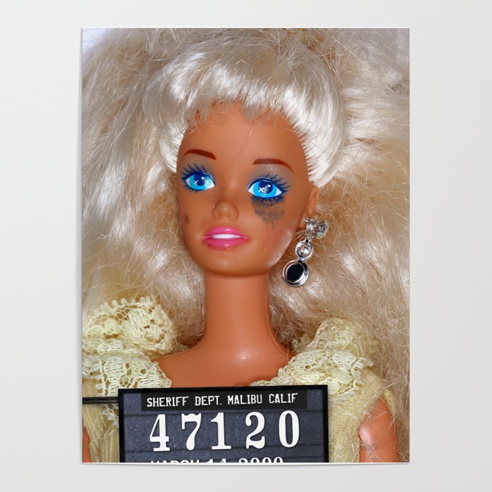 MALIBU 47120 Poster | Photography, Color, Barbie, Mugshot, Doll, Malibu, California, Crime, Arrested, Pop