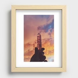 Rose quartz with sunset Recessed Framed Print