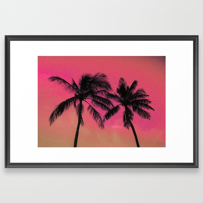 Hot Pink Palms Framed Art Print