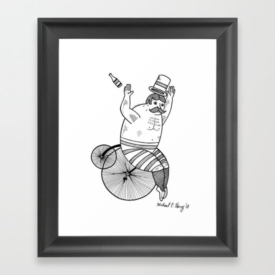 On wild and adventurous Penny-Farthling riders Framed Art Print