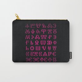 Glagolitic Alphabet Carry-All Pouch | Pattern, Typography, Abstract, Graphic Design 