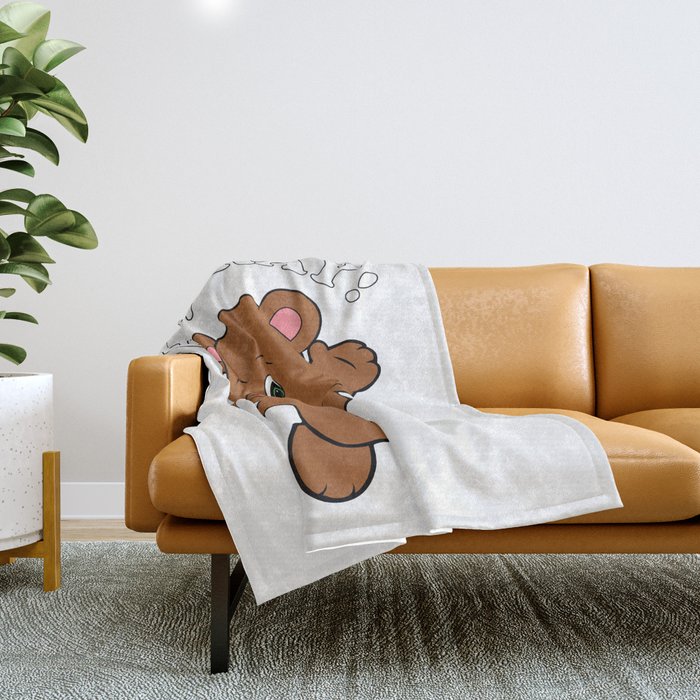Happy Bear Cub  Throw Blanket