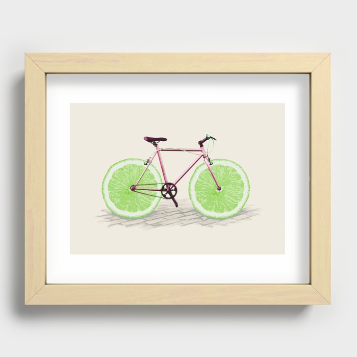 Lime Bicycle Recessed Framed Print