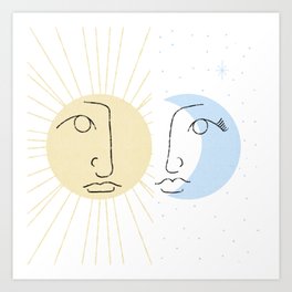 Father sun and Mother Moon Art Print