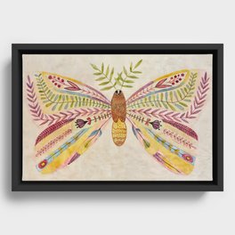 winged moth Framed Canvas