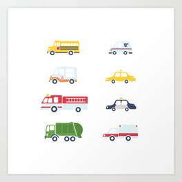 Cars and Trucks Collection Art Print