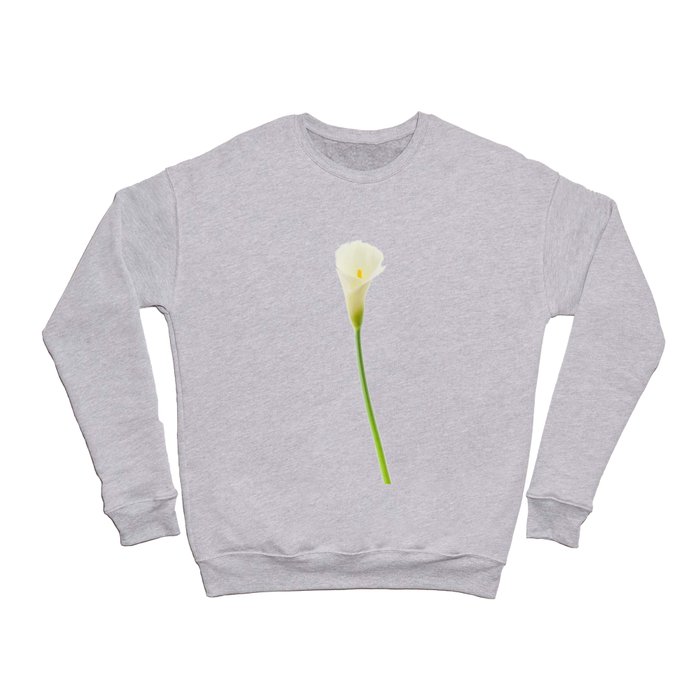 Calla Lily single flower on white Crewneck Sweatshirt