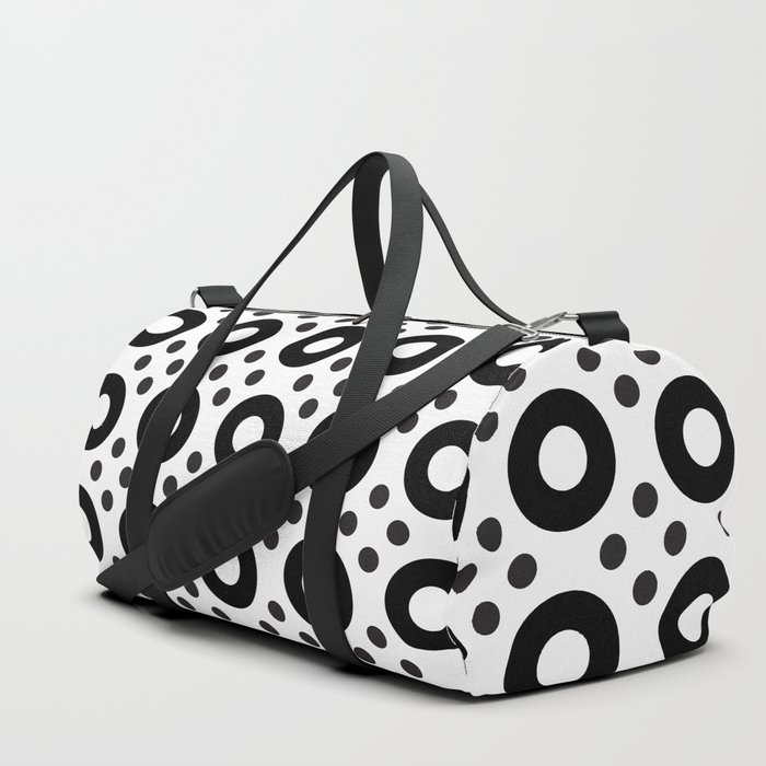Dots & Circles - Black & White Repeat Modern Pattern Duffle Bag