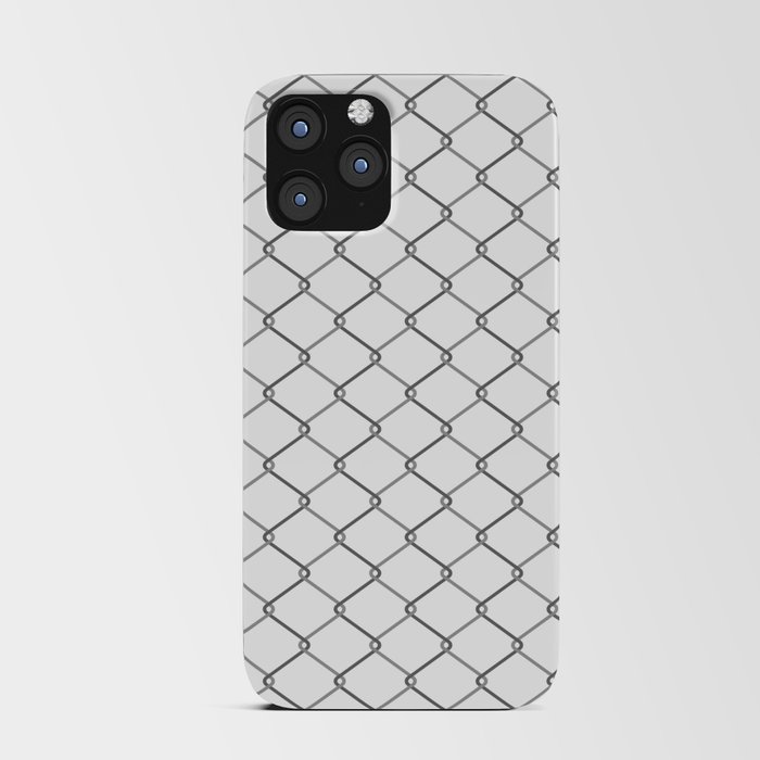 Net, fence seamless pattern. Wire grid abstract illustration. Metal chain texture iPhone Card Case