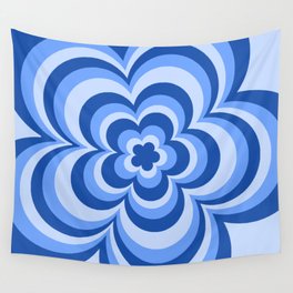 Groovy Blue Flower Wall Tapestry