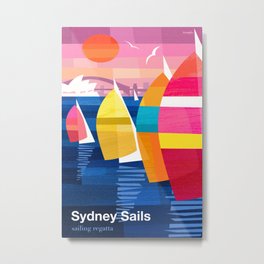Sailing Regatta poster Metal Print | Abstract, Graphic Design, Illustration 