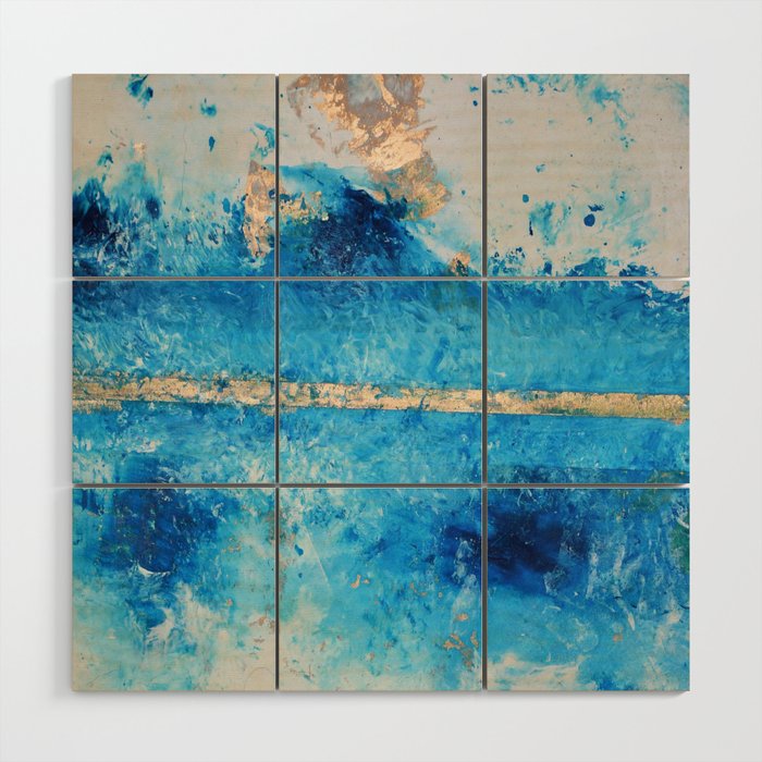 Rainy Day A Pretty Minimal Abstract Mixed Media Piece In Blue