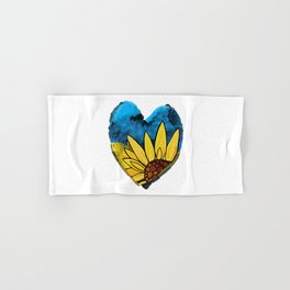 Blue And Yellow Floral Art Sunflower Flower Love  Hand & Bath Towel