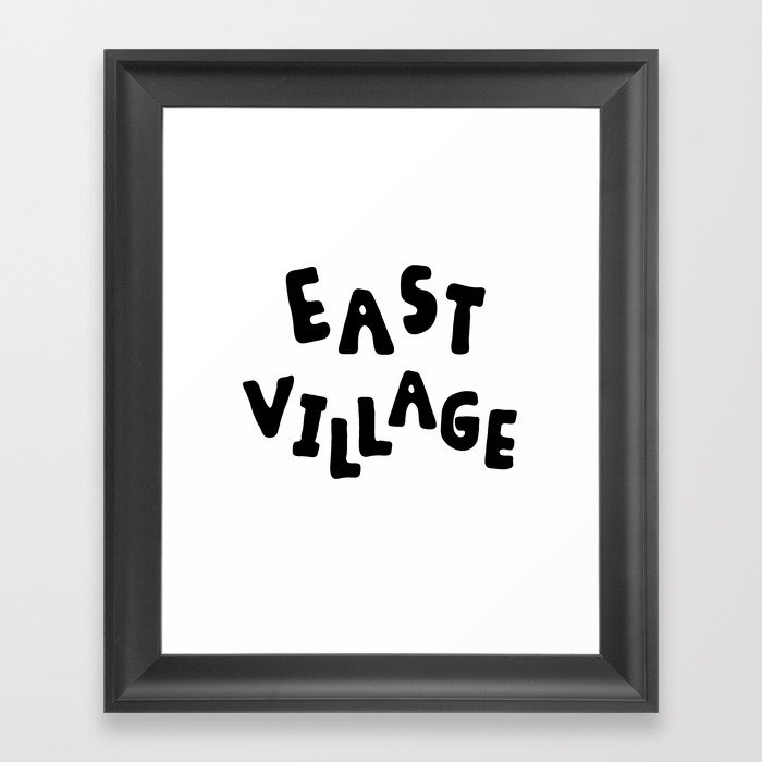 East Village Text Framed Art Print