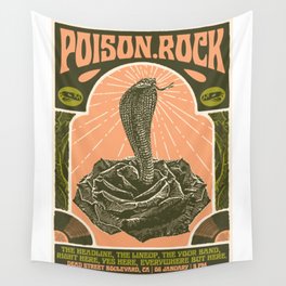 Poison Rock Poster Dark Green Wall Tapestry
