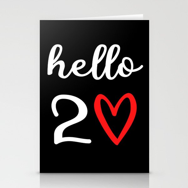 Hello Twenty 20th Birthday Gift Hello 20 Heart Stationery Cards
