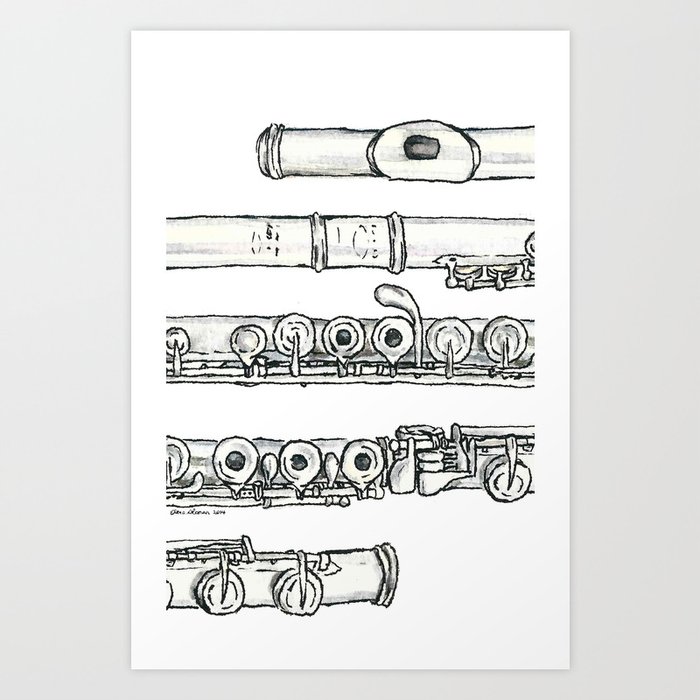 Flöte Art Print