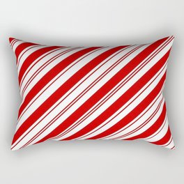 winter holiday xmas red white striped peppermint candy cane Rectangular Pillow