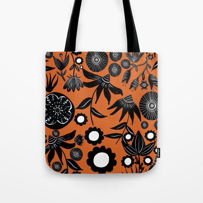 Adventure in the field of flowers - Orange Tote Bag