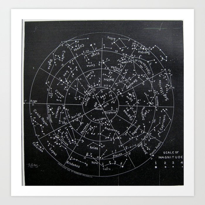 Black Lunar Chart Art Print by YUNG PRINCESS COCONUT | Society6