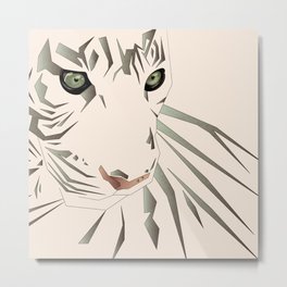 Tiger's Tranquility Metal Print | Illustration, Animal, Grace, Other, Catlover, Geometry, Digital, Pattern, Minimal, Eyes 