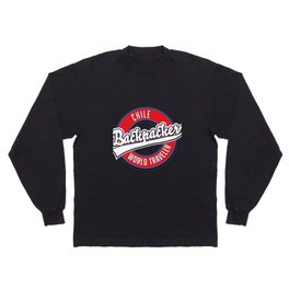 Chile backpacker world traveler logo. Long Sleeve T-shirt