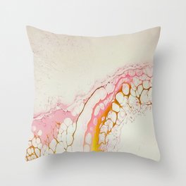 Pink and Gold Lace Throw Pillow