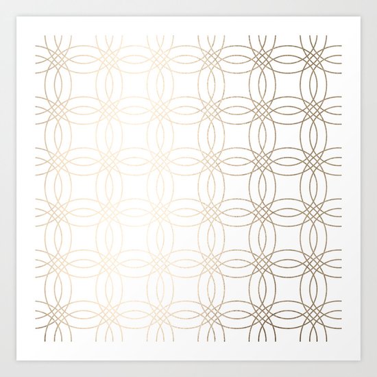 Simply Vintage Link in White Gold Sands on White Art Print