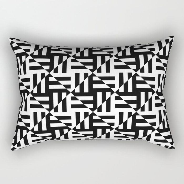 black and white Rectangular Pillow by Velvet Society6
