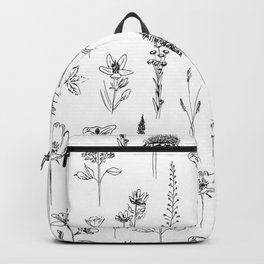 Patagonian wildflowers white Backpack