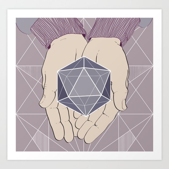 hands and geometry Art Print