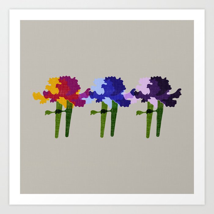 colorful iris screen print design Art Print
