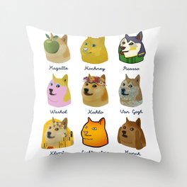 A Brief History of Doge Artists Throw Pillow