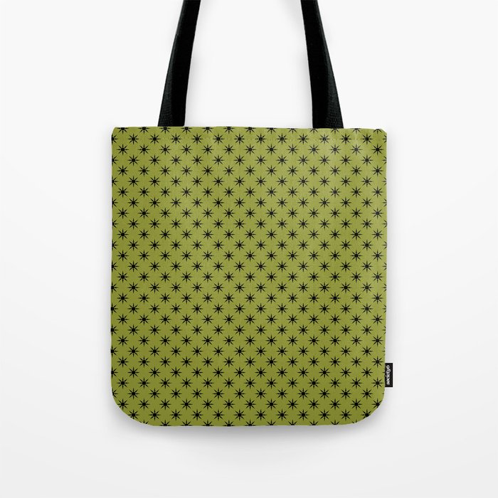 Dark Sun retro pattern on lime green background Tote Bag
