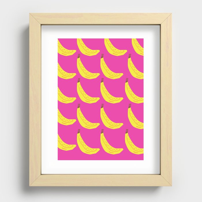 Pink bananas Recessed Framed Print