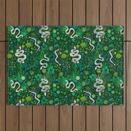Serpents Colorés dans L'Herbe (Colorful Snakes in the Grass)  Outdoor Rug